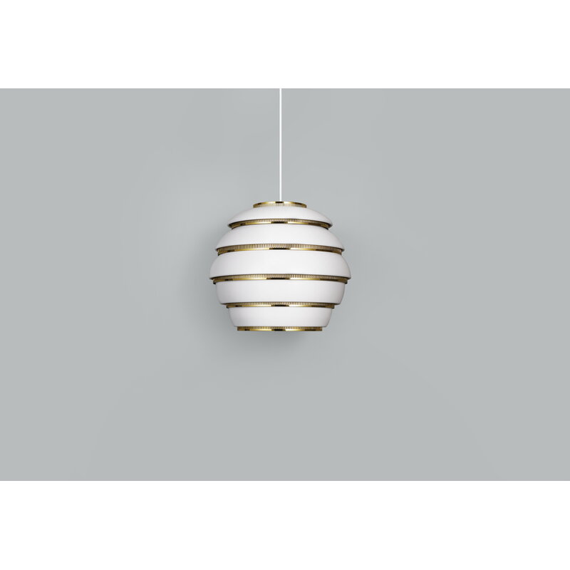 Artek|Ceiling lamps, Pendant lamps|Aalto pendant A331 "Beehive", white - brass