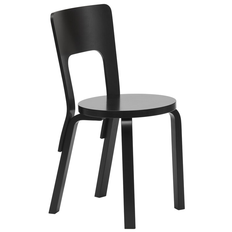 Artek|Chairs, Dining chairs|Aalto chair 66, lacquered black