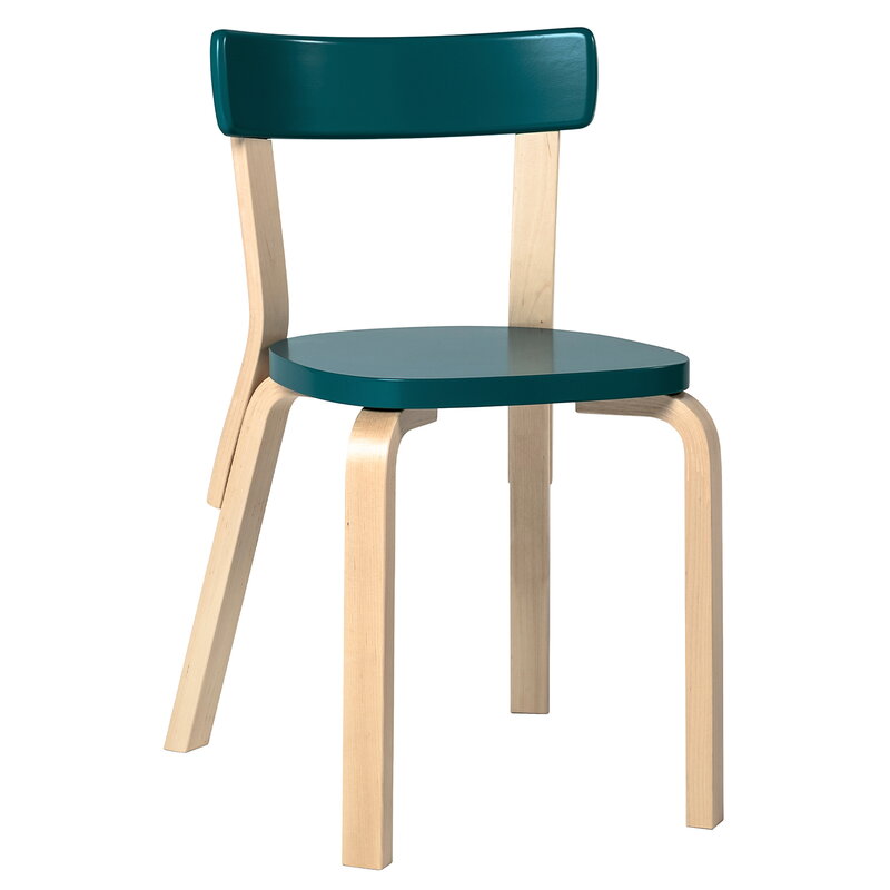 Artek|Chairs, Dining chairs|Aalto chair 69, birch - petrol