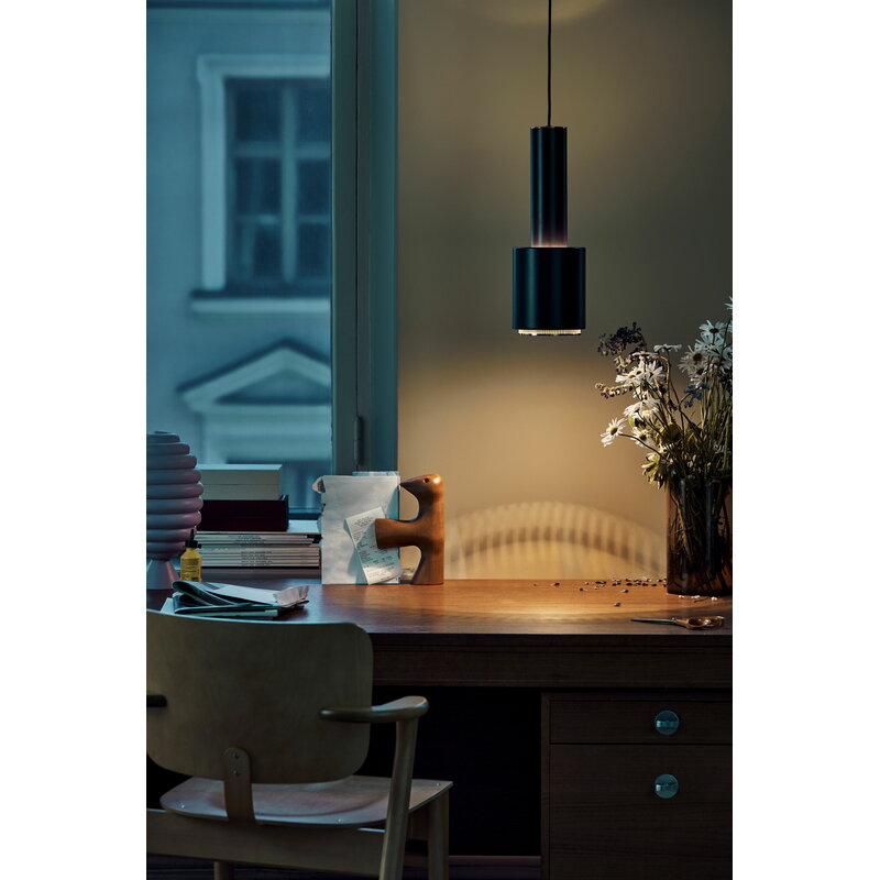 Artek|Ceiling lamps, Pendant lamps|Aalto pendant A110 "Hand Grenade", all black