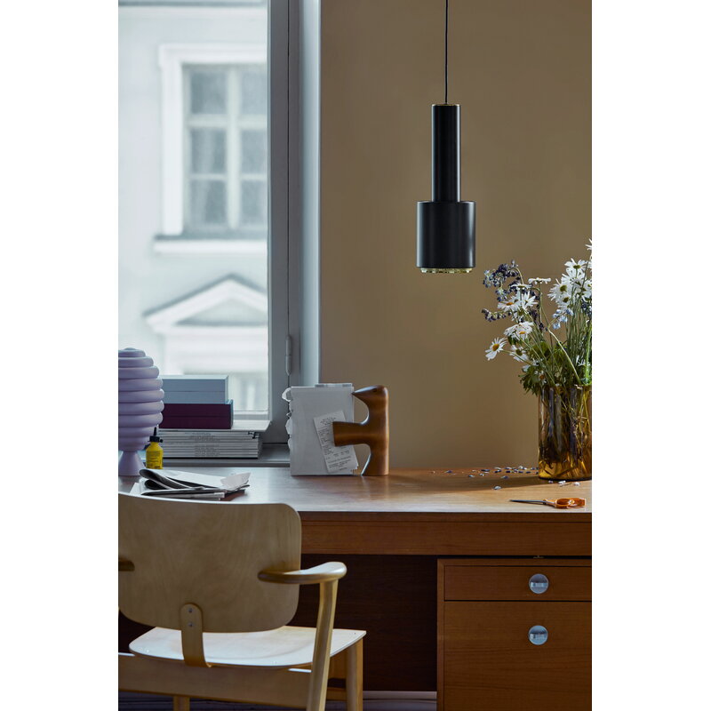 Artek|Ceiling lamps, Pendant lamps|Aalto pendant A110 "Hand Grenade", all black