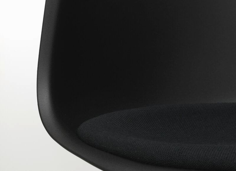 Vitra Eames DSR chair, deep black - chrome - nero cushion | One52 Furniture