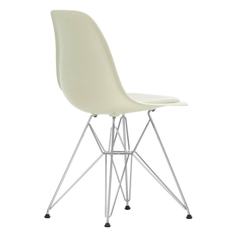 Vitra Eames DSR chair, pebble - chrome - warm grey/ivory cushion | One52 Furniture