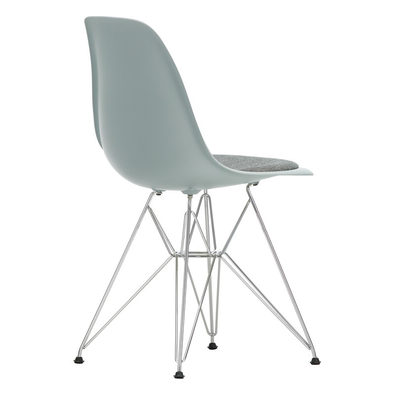 Vitra Eames DSR chair, light grey - chrome - nero/ivory cushion | One52 Furniture