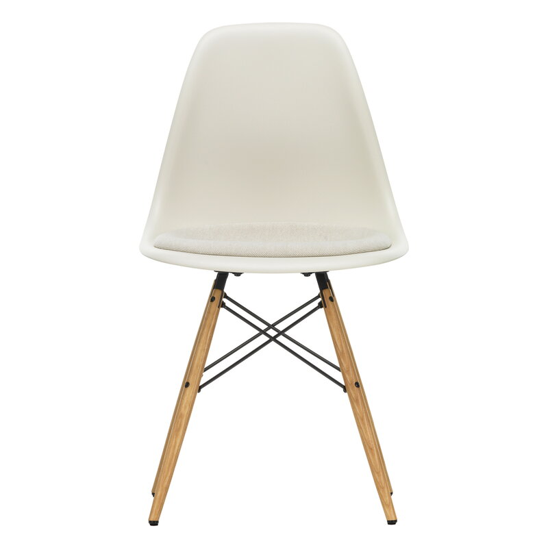 Vitra Eames DSW chair, pebble - maple - warm grey/ivory cushion | One52 Furniture
