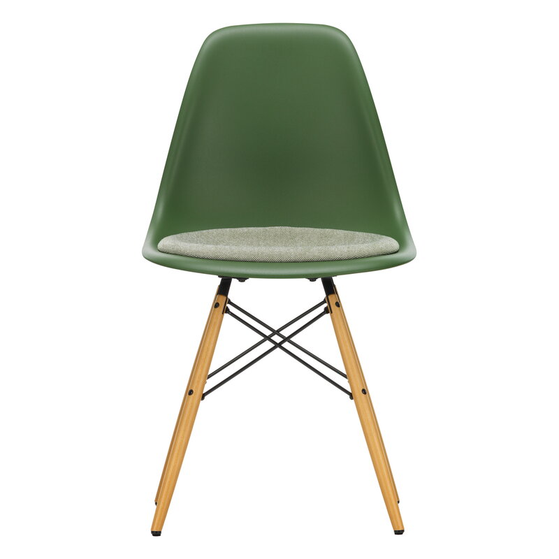 Vitra Eames DSW chair, forest - maple - ivory/forest cushion | One52 Furniture