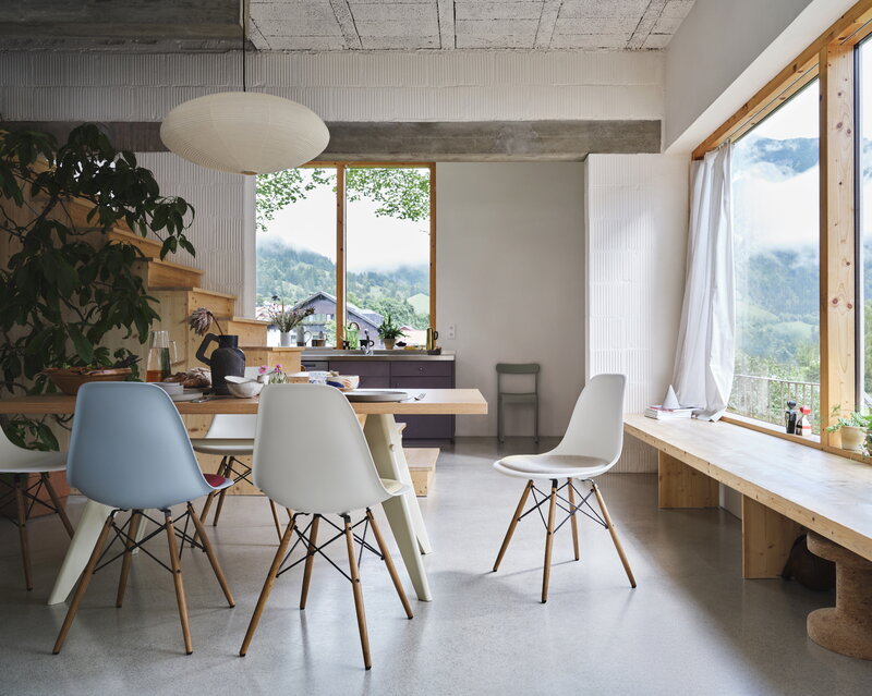 Vitra Eames DSW chair, granite grey - maple - dark grey cushion | One52 Furniture