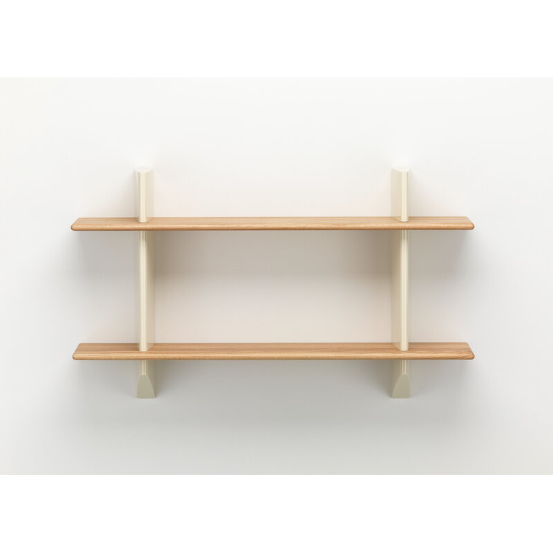 Vitra Rayonnage Mural shelf, Prouvé Blanc Colombe - oak | One52 Furniture