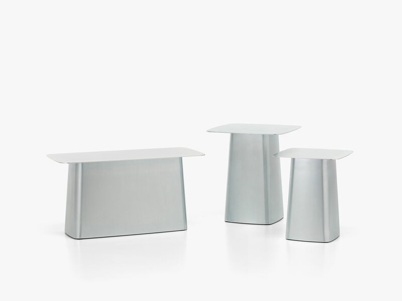 Vitra Metal Side Table, M, galvanized, outdoor | One52 Furniture