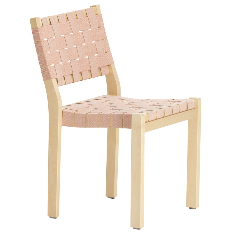 Artek|Chairs, Dining chairs|Aalto chair 611, birch - natural/red webbing