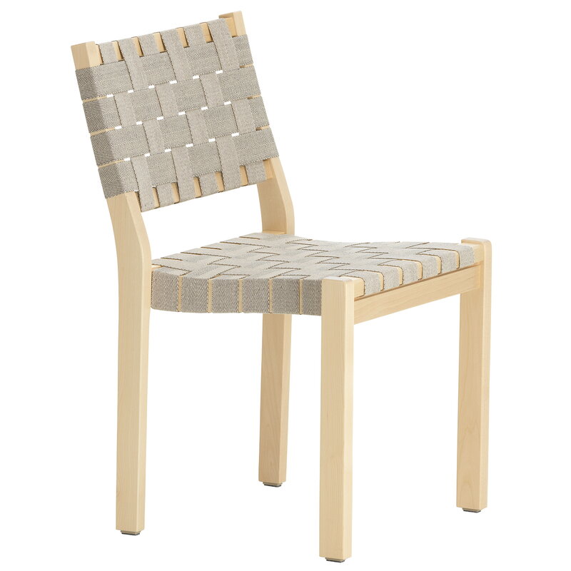 Artek|Chairs, Dining chairs|Aalto chair 611, birch - natural/black webbing