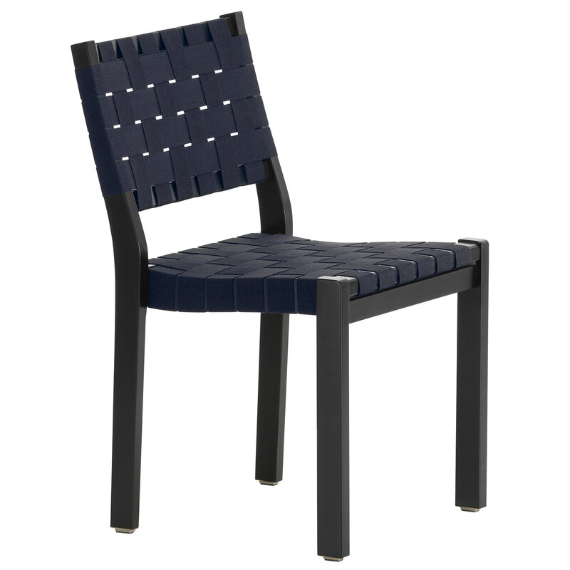 Artek|Chairs, Dining chairs|Aalto chair 611, black - black/blue webbing