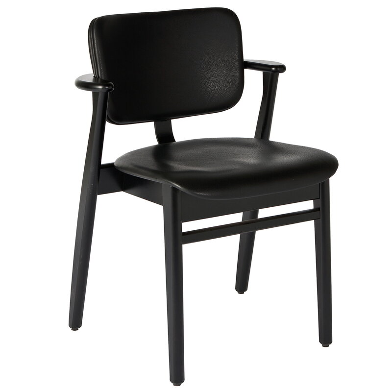 Artek|Chairs, Dining chairs|Domus chair, black stained birch - black leather