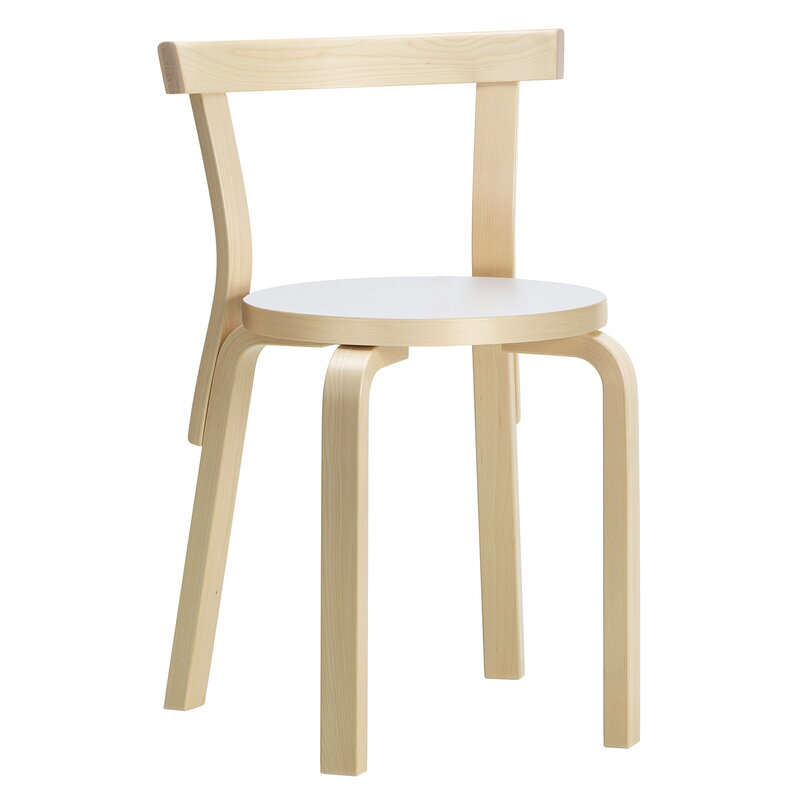 Artek|Chairs, Dining chairs|Aalto chair 68, birch - white laminate