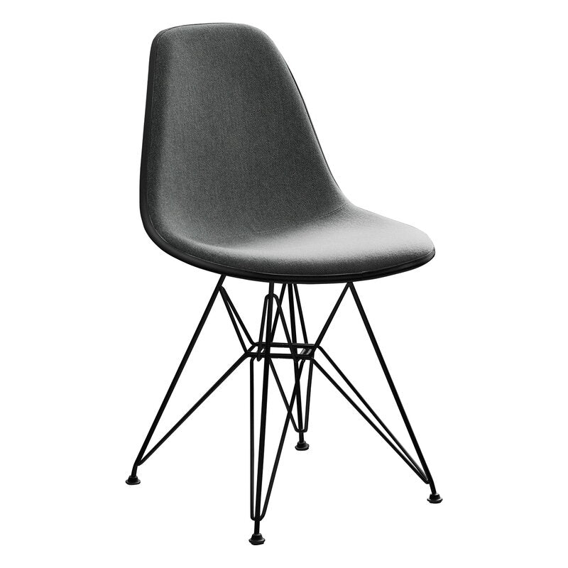 Vitra Eames DSR chair, deep black - basic dark - nero/ivory upholstery | One52 Furniture