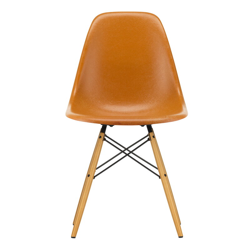 Vitra Eames DSW Fiberglass chair, dark ochre - maple | One52 Furniture
