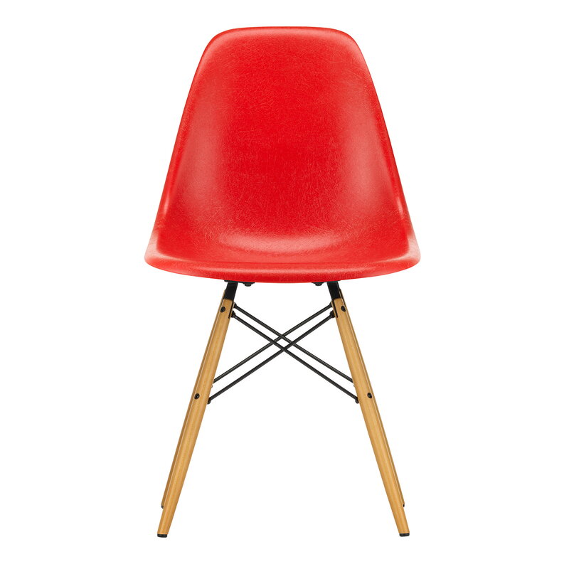 Vitra Eames DSW Fiberglass chair, classic red - maple | One52 Furniture