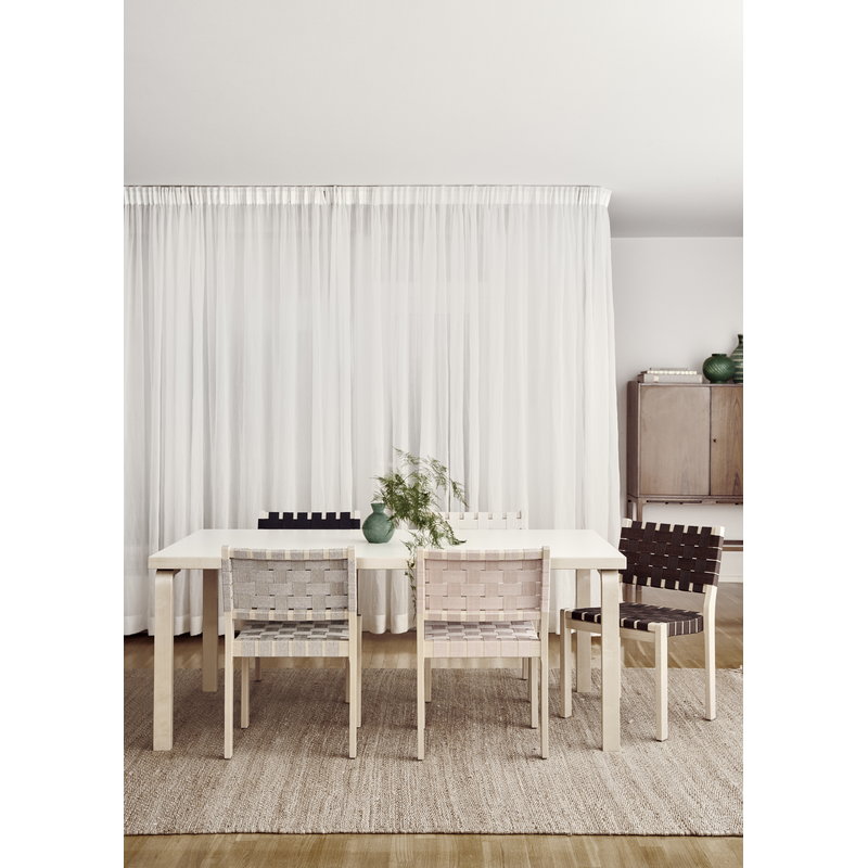 Artek|Chairs, Dining chairs|Aalto chair 611, birch - black webbing