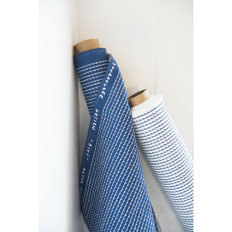 Artek|Artek fabrics, Fabrics|Rivi cotton fabric, 150 x 300 cm, white - blue