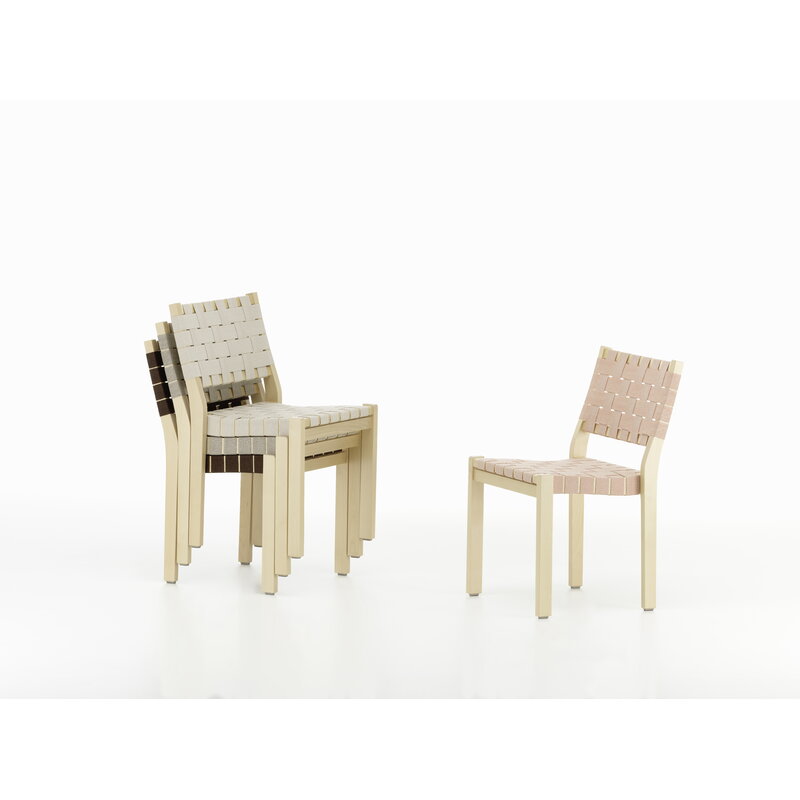 Artek|Chairs, Dining chairs|Aalto chair 611, birch - natural/black webbing