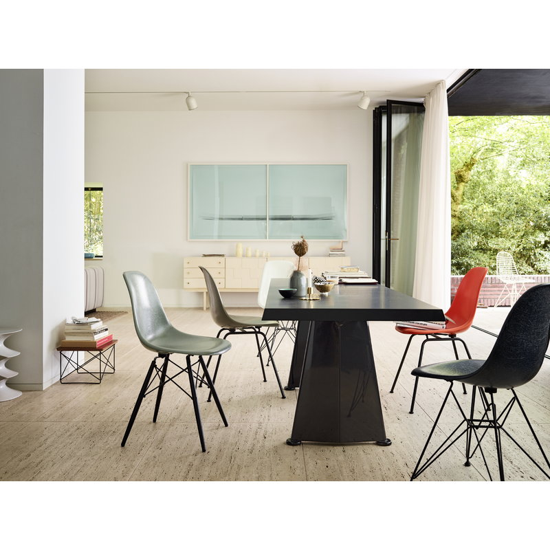 Vitra Eames DSR Fiberglass Chair, navy blue - black | One52 Furniture