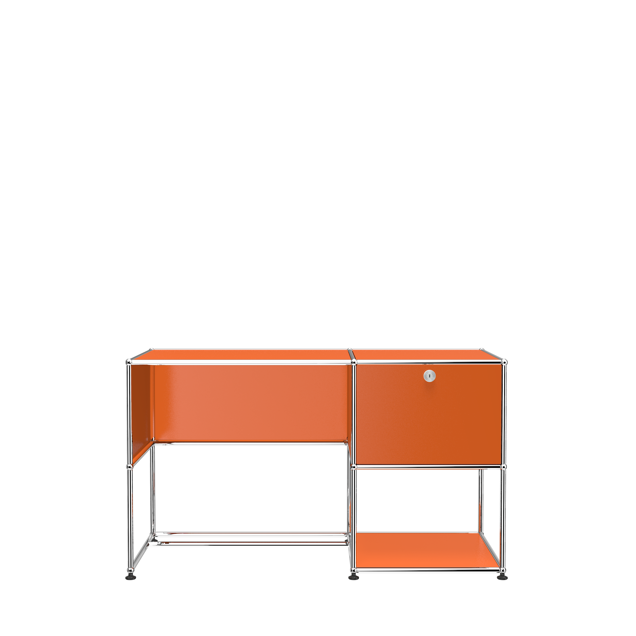USM Ruby Red USM Haller Custom Desk Unit (A)|Office Furniture