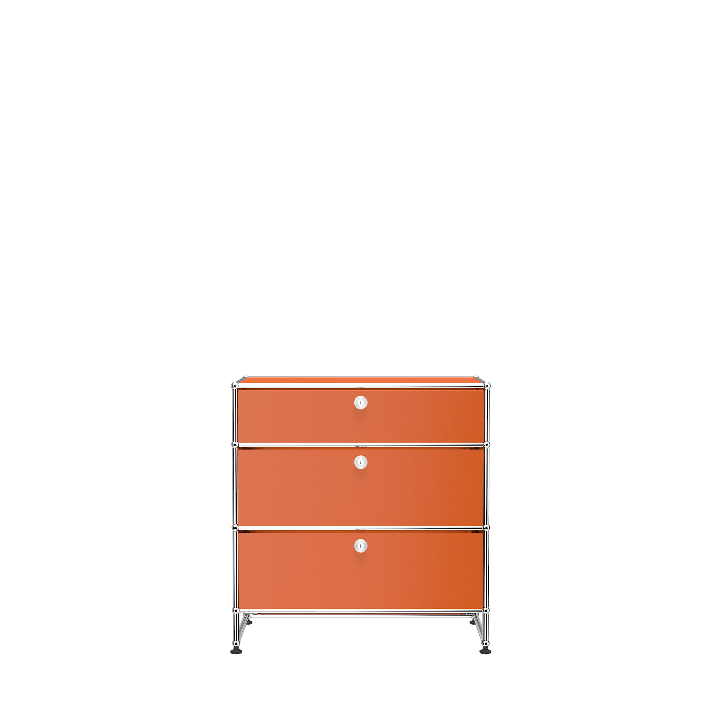 Pure Orange USM Haller 3 Drawer Storage (Y)|