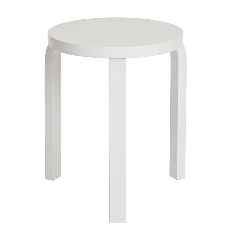 Artek|Chairs, Stools|Aalto stool 60, lacquered white