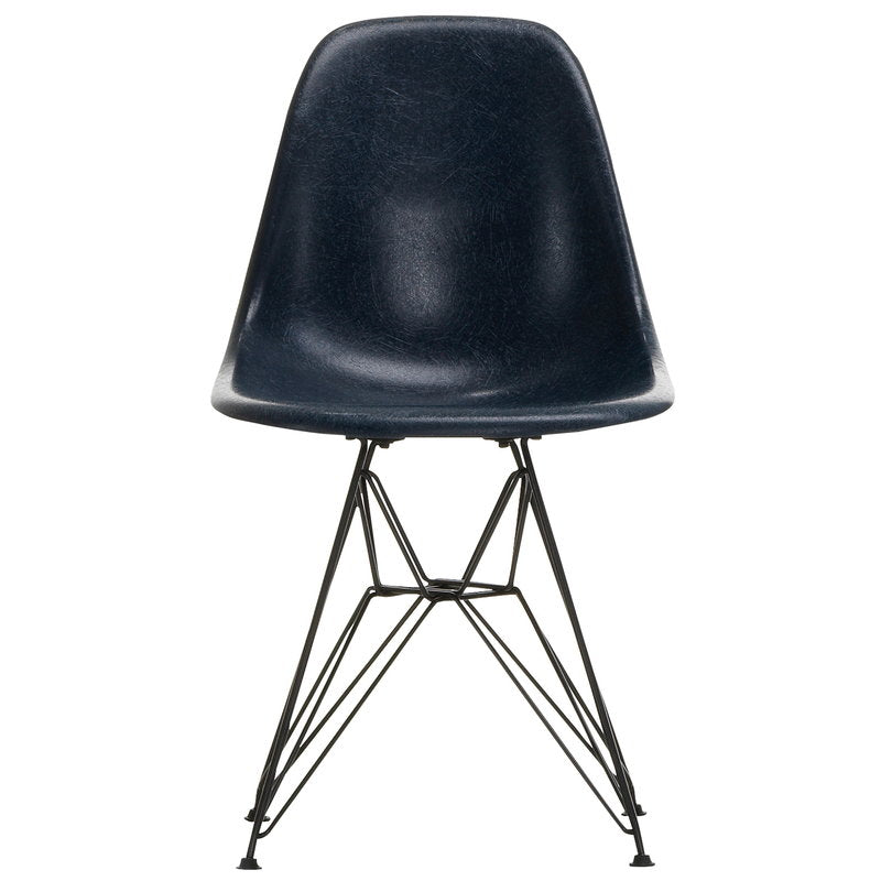Vitra Eames DSR Fiberglass Chair, navy blue - black | One52 Furniture