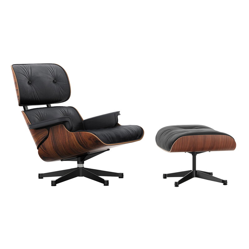 Vitra Eames Lounge Chair&Ottoman, classic size, palisander - black | One52 Furniture