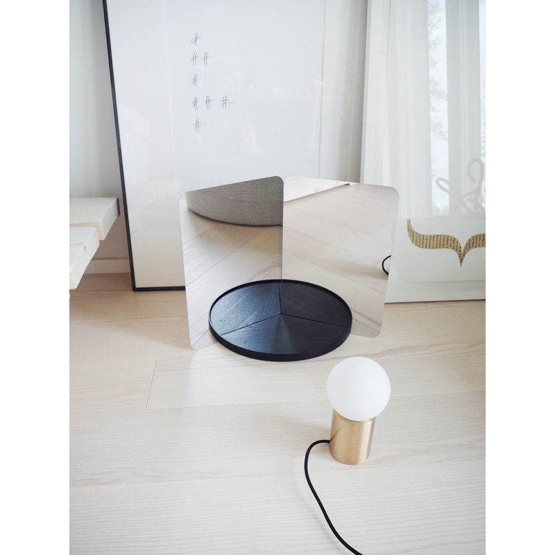 Artek|Mirrors, Wall mirrors|124 degrees mirror, medium, black shelf